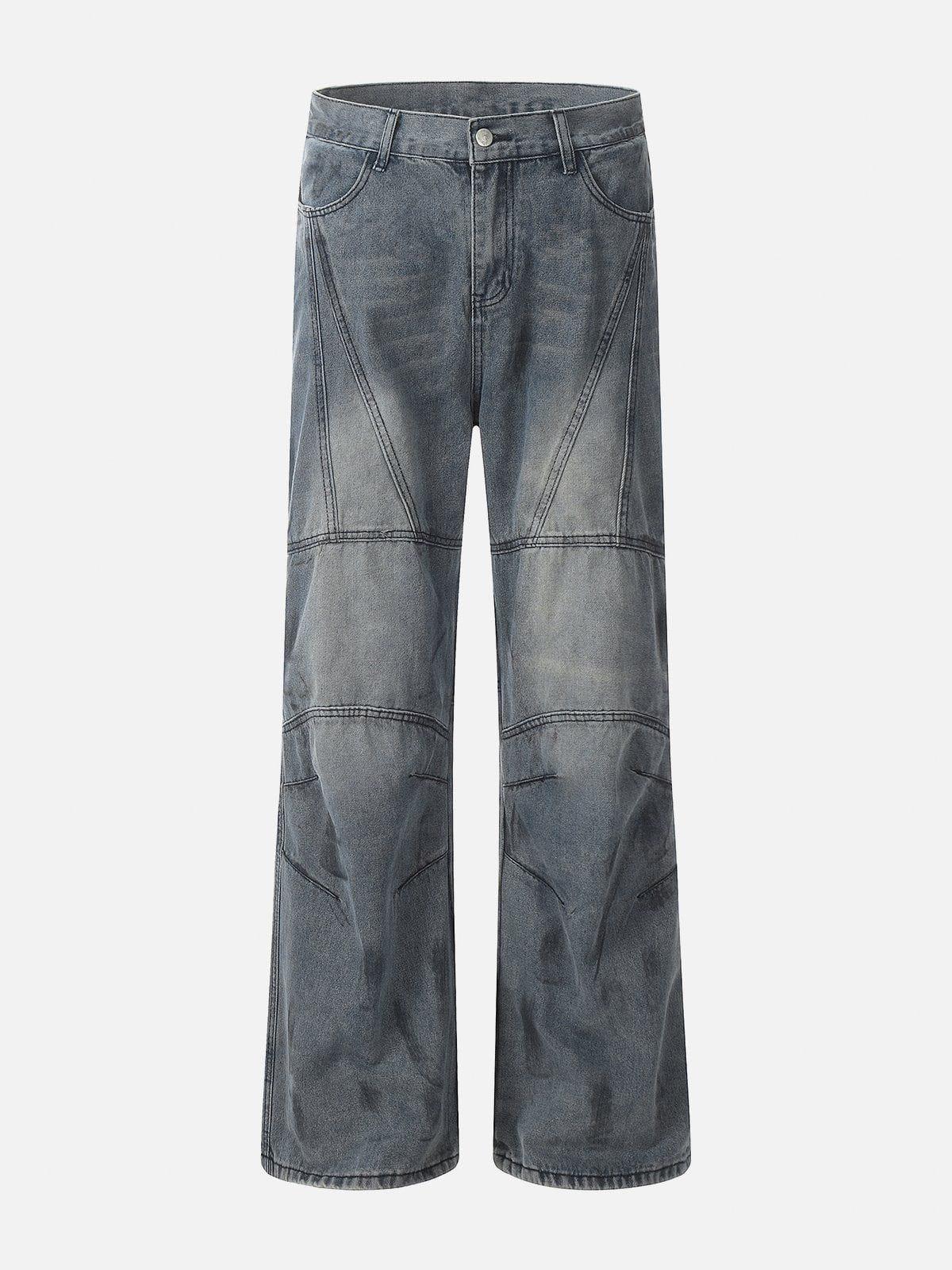 Deconstructive Design Washed Jeans