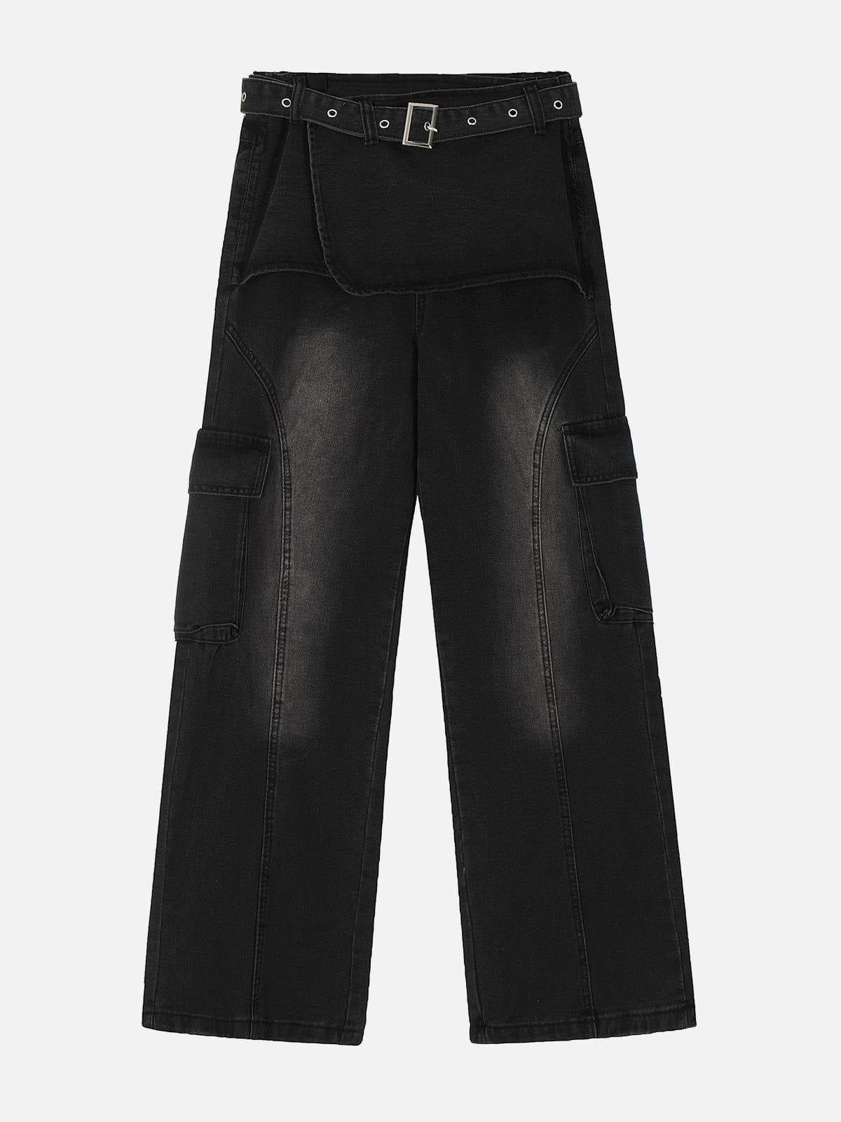 Deconstructive Washed Loose Jeans