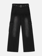 Deconstructive Washed Loose Jeans