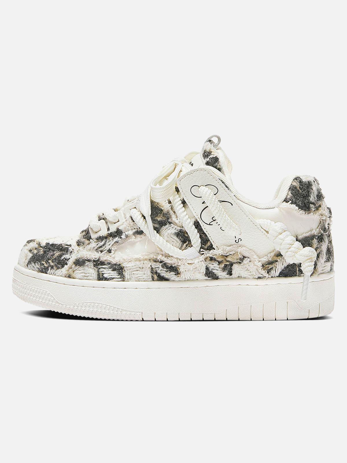 Destruction Series Tassel Contrast Color Sneakers