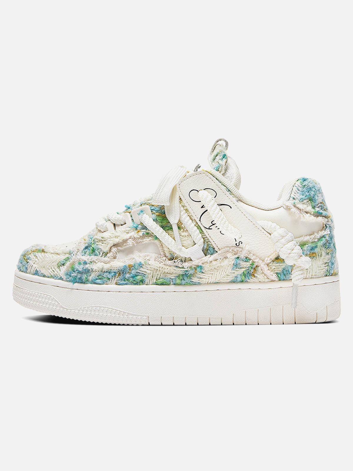 Destruction Series Tassel Contrast Color Sneakers
