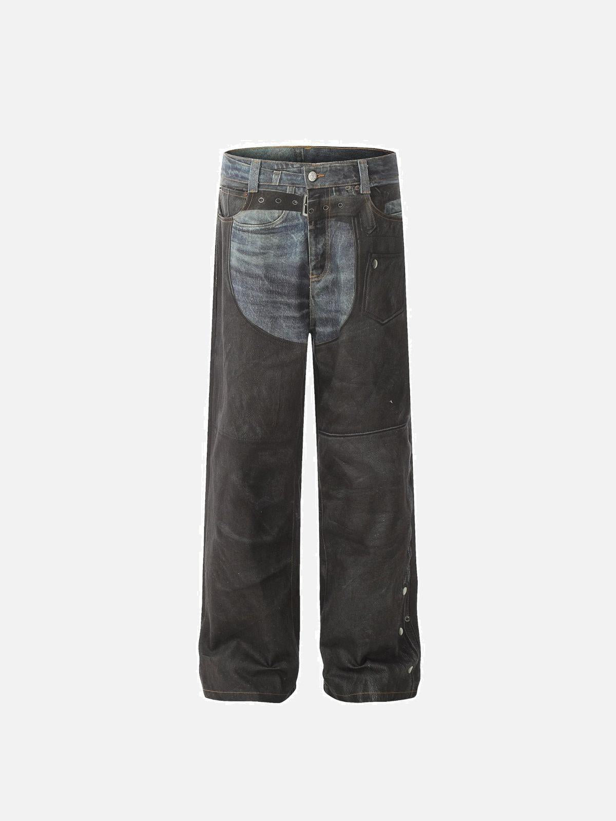 Digital 3D Printed Fake Two Pair Jeans