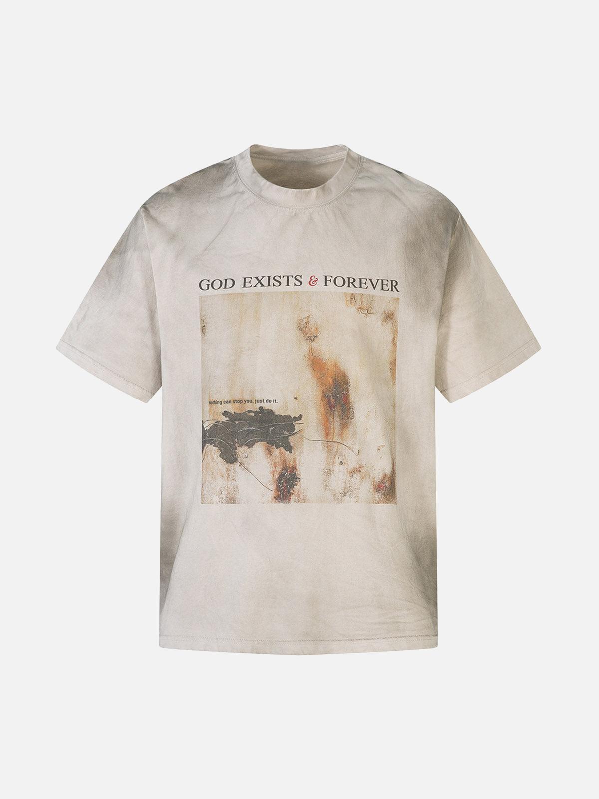 Dirty-Dyed Washed Crew Neck T-Shirt
