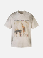 Dirty-Dyed Washed Crew Neck T-Shirt