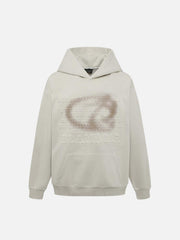 Distressed 3D Steel Print Hip-Hop Pullover Hoodie