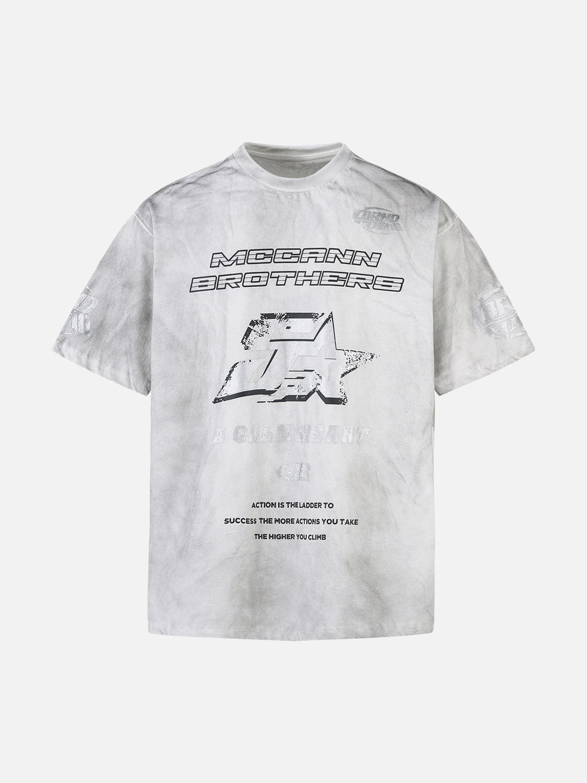Distressed Dirty Dyed Print T-Shirt