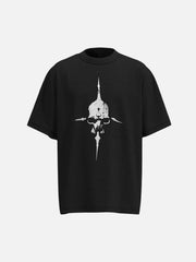 Distressed Skull Cross Graphic T-Shirt