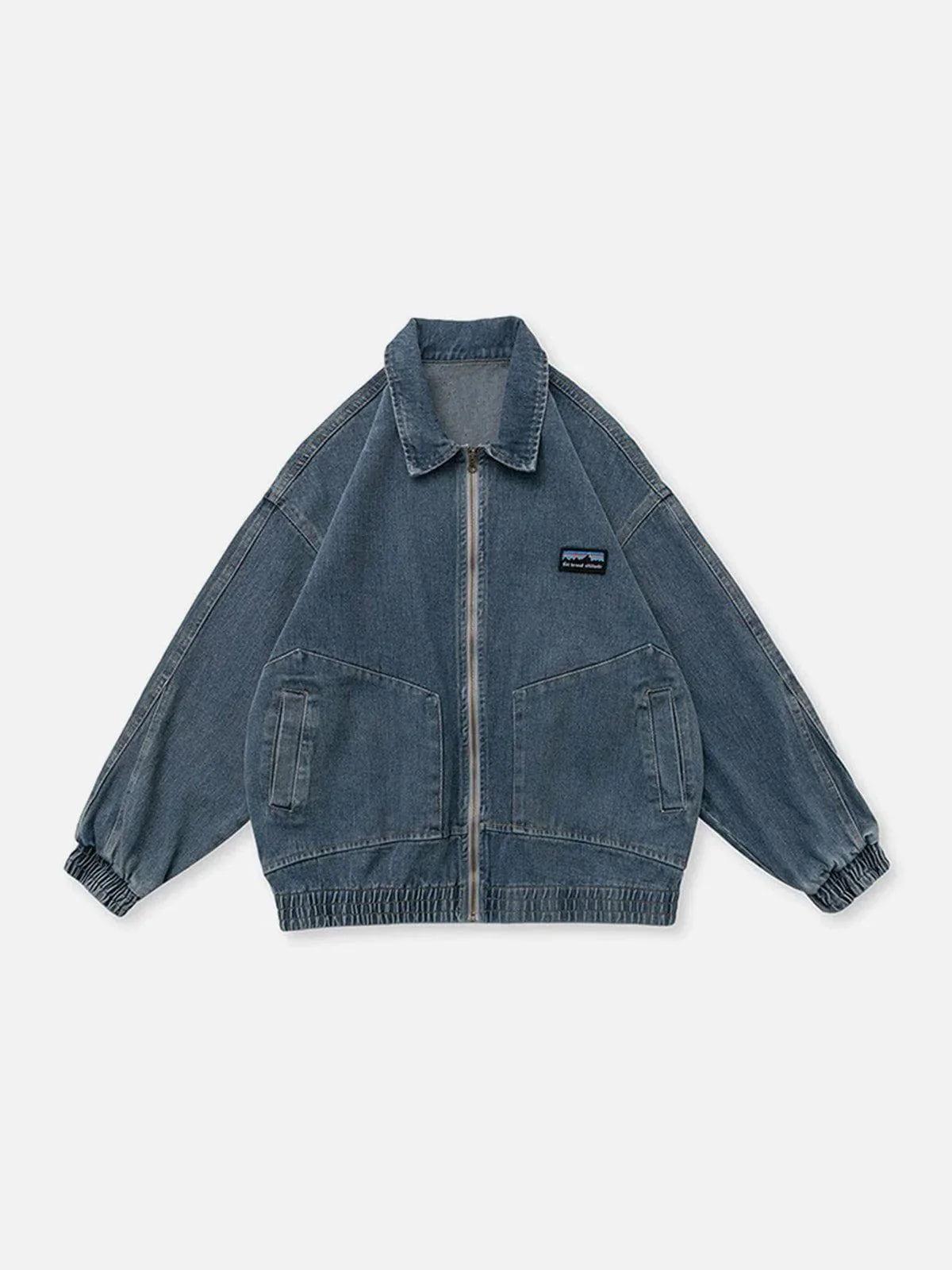 Distressed Solid Color Denim Jacket
