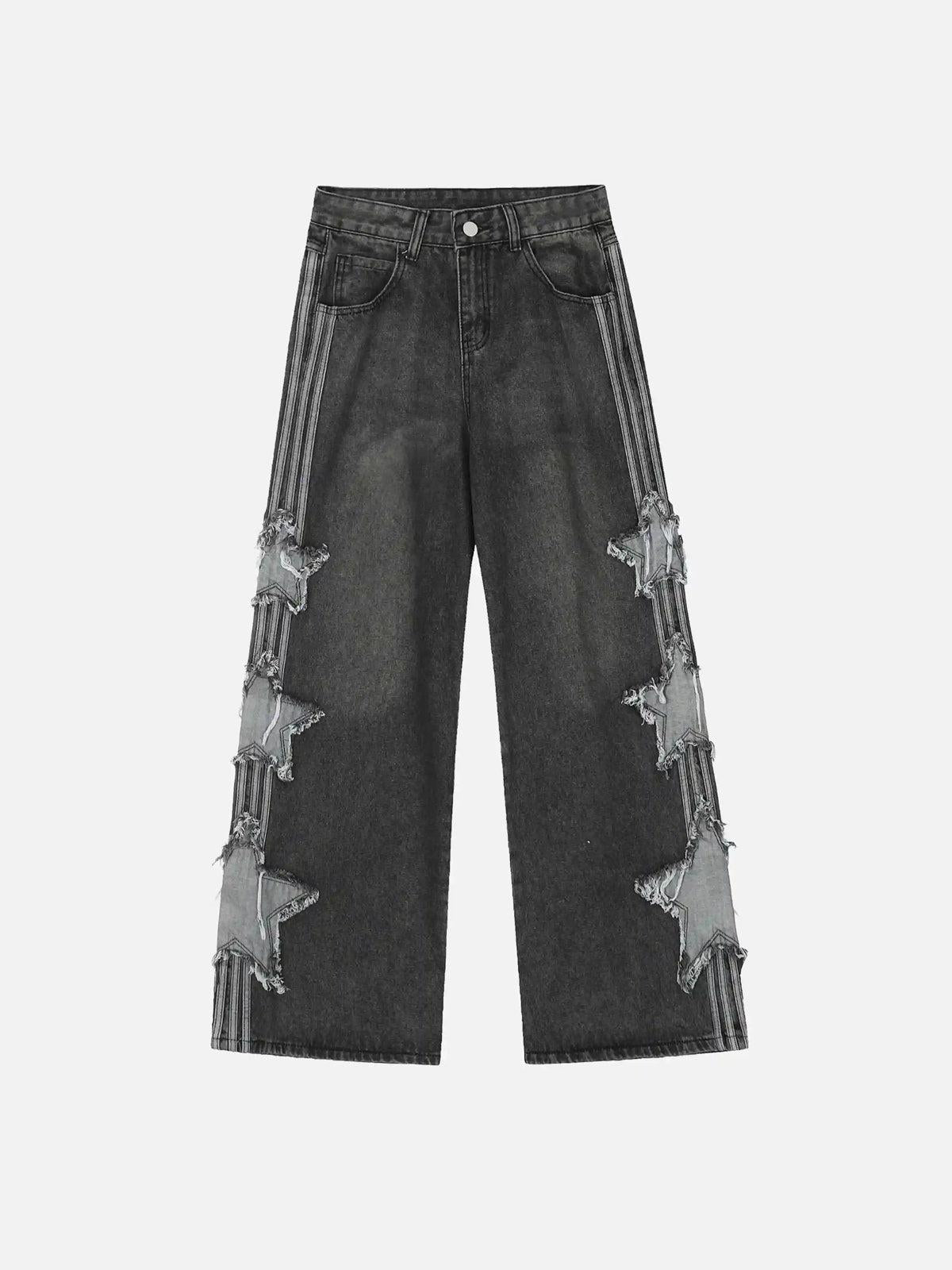 Distressed Star Patch Jeans