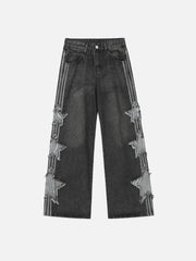 Distressed Star Patch Jeans