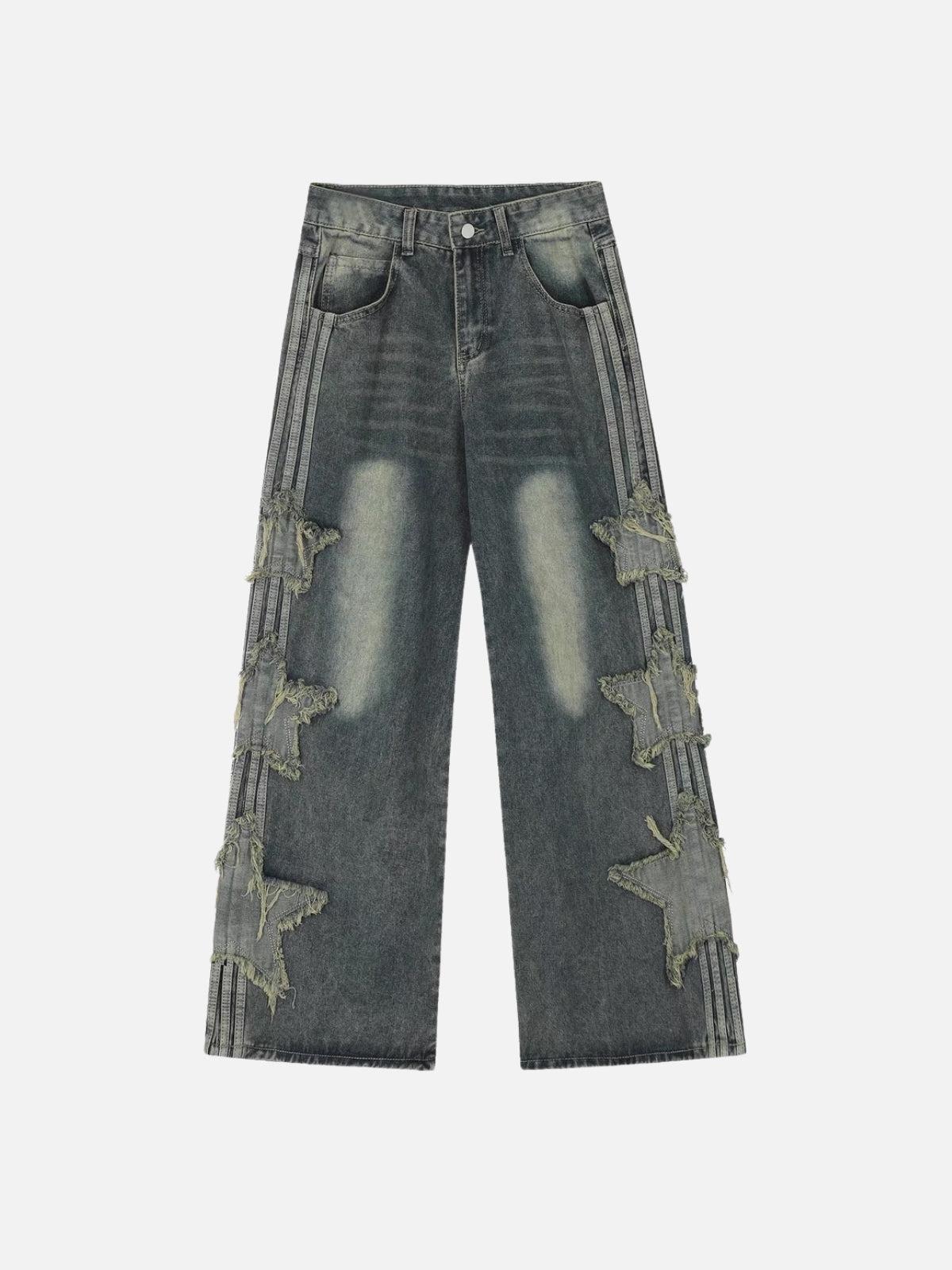 Distressed Star Patch Jeans