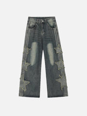 Distressed Star Patch Jeans