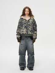 Distressed Two Layer Baggy Jeans