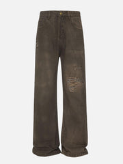 Distressed Washed Jeans