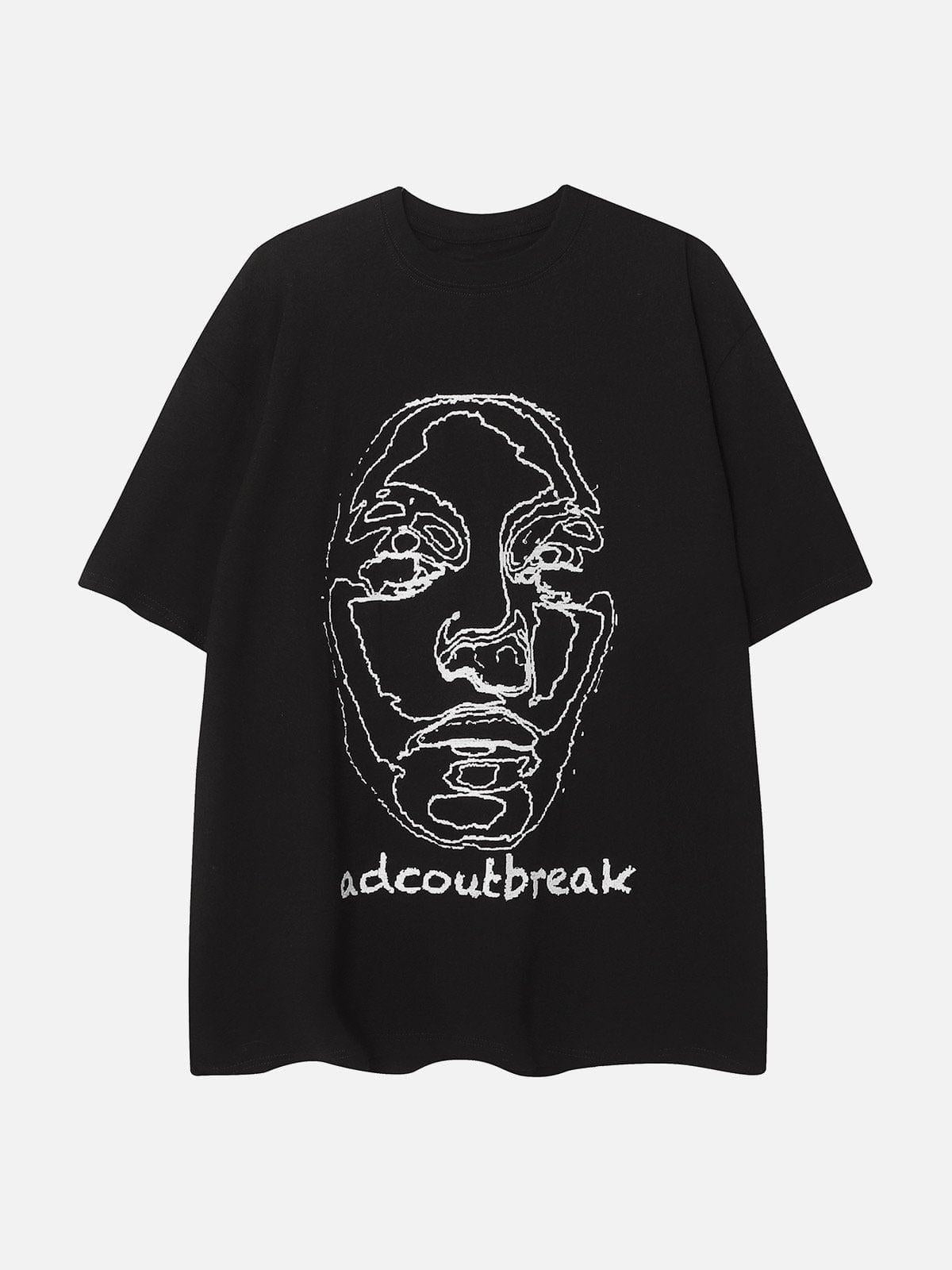 Embroidery Abstract Face Tee