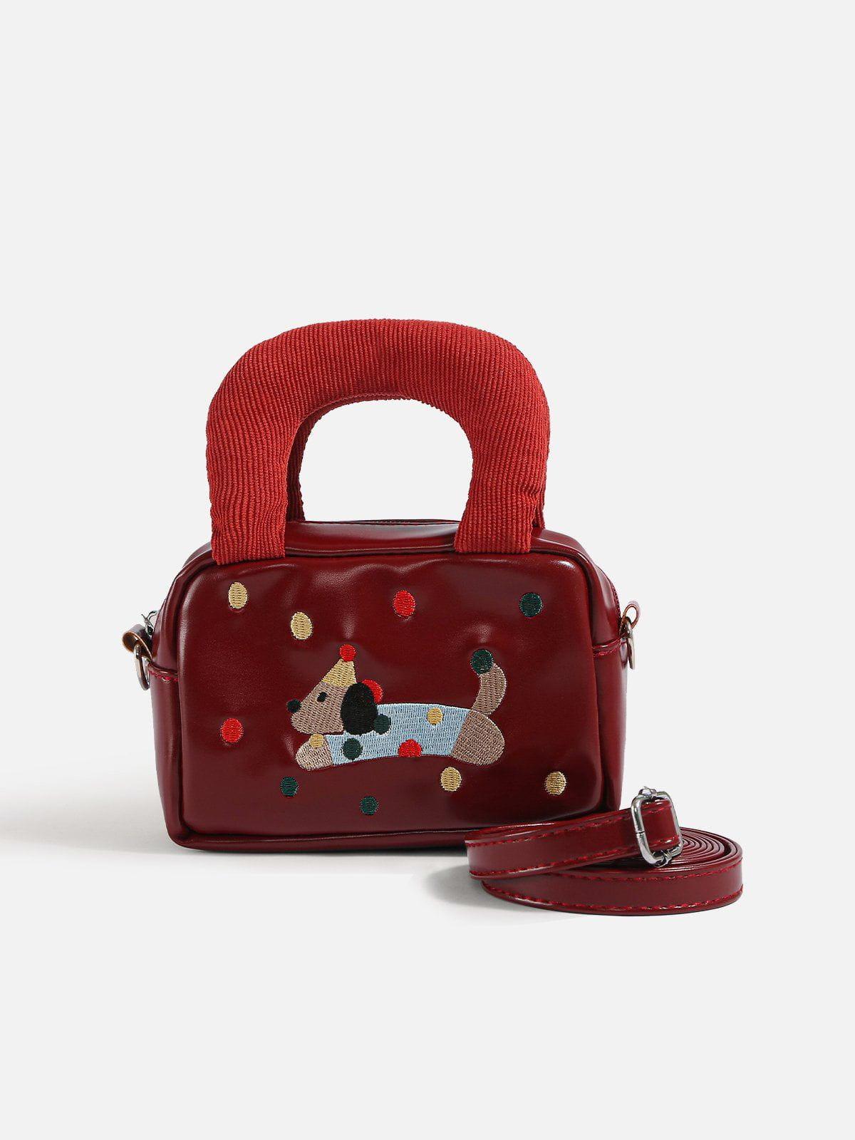 Embroidery Cartoon Dog Bag