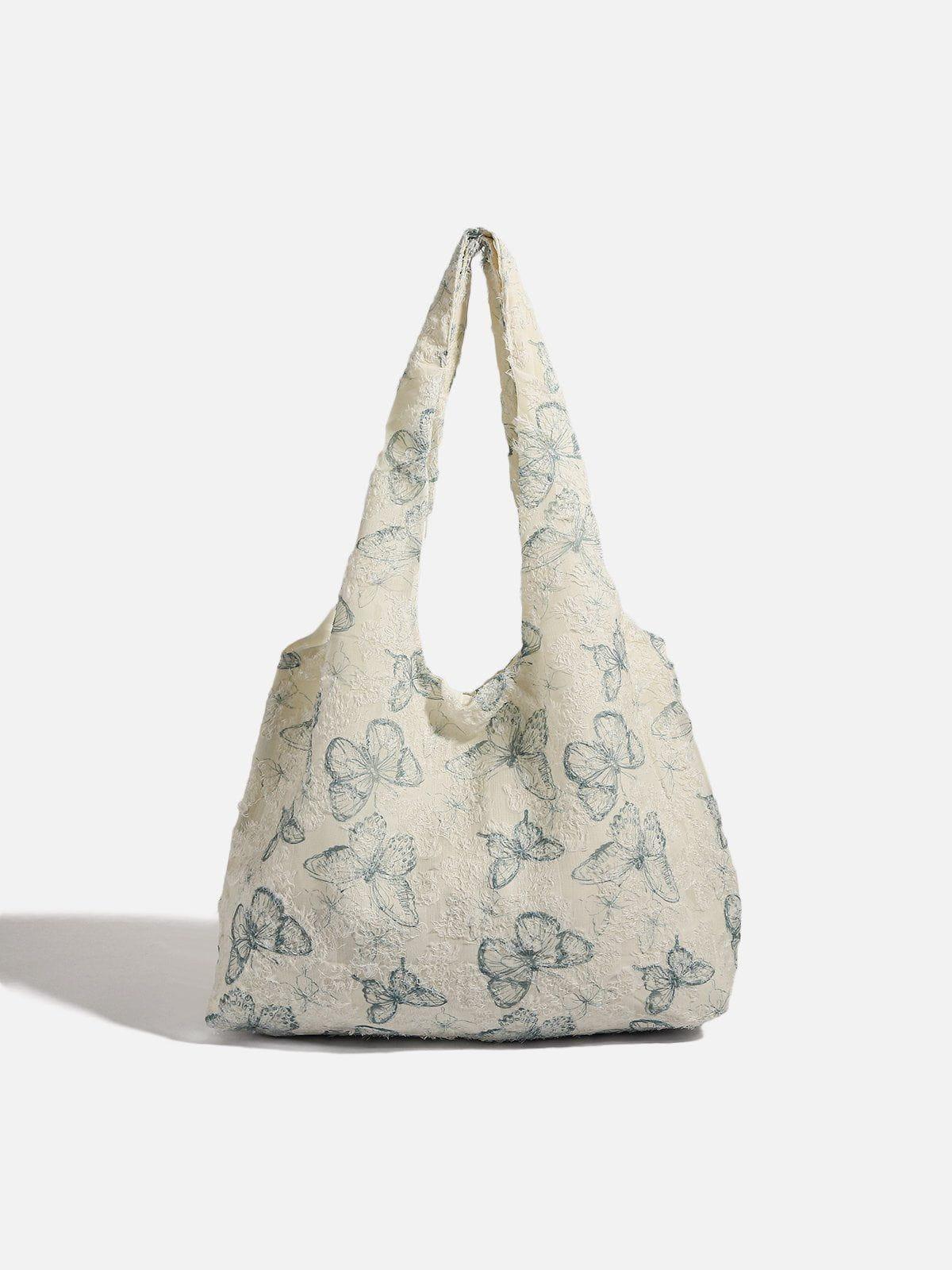 Embroidery Lace Butterfly Tote Bag