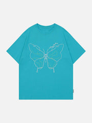 Embroidery Line Butterfly Tee