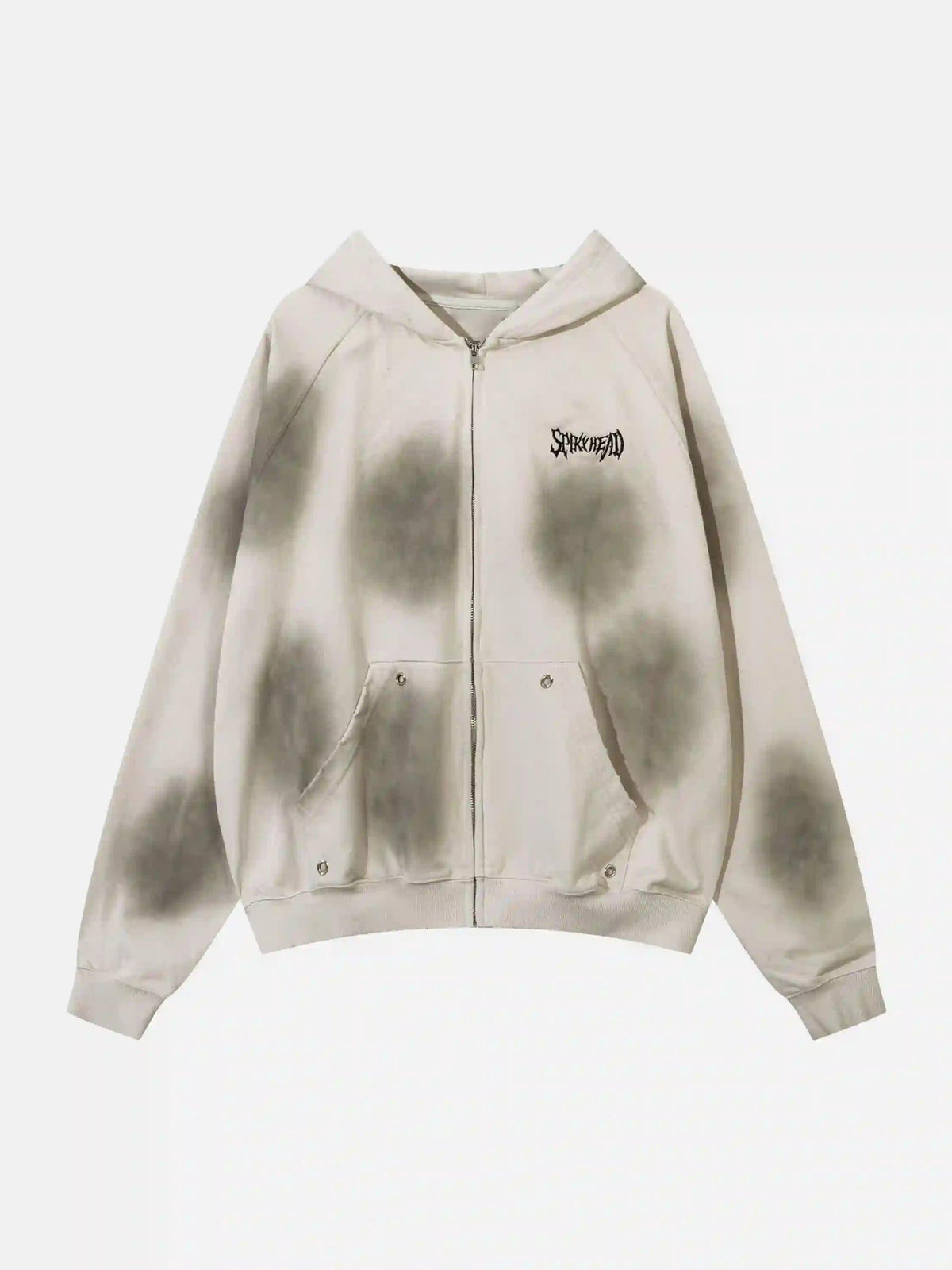 Embroidery Spots Zip-Up Hoodie