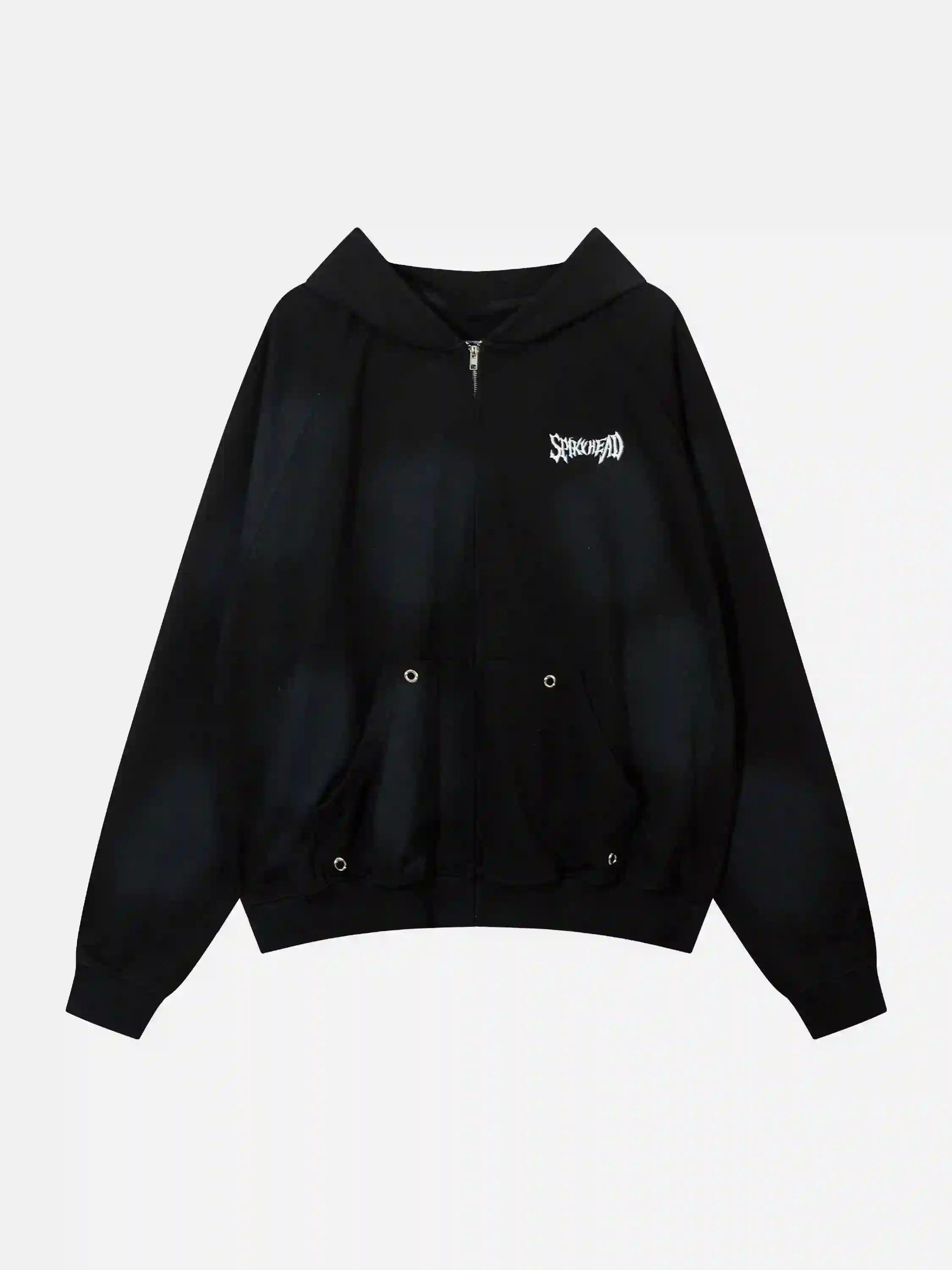 Embroidery Spots Zip-Up Hoodie