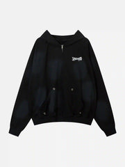 Embroidery Spots Zip-Up Hoodie