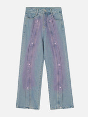 Embroidery Star Washed Jeans