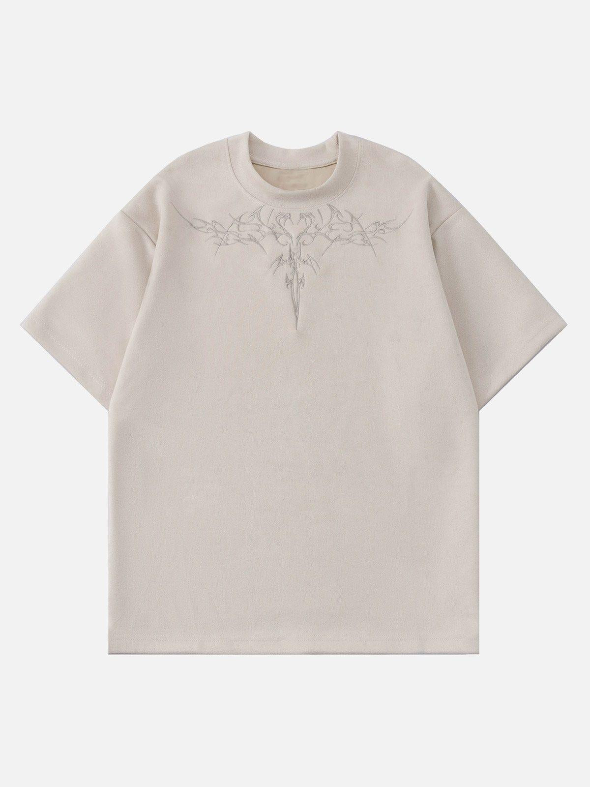 Embroidery Suede Tee