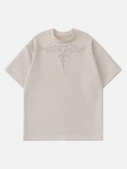 Embroidery Suede Tee
