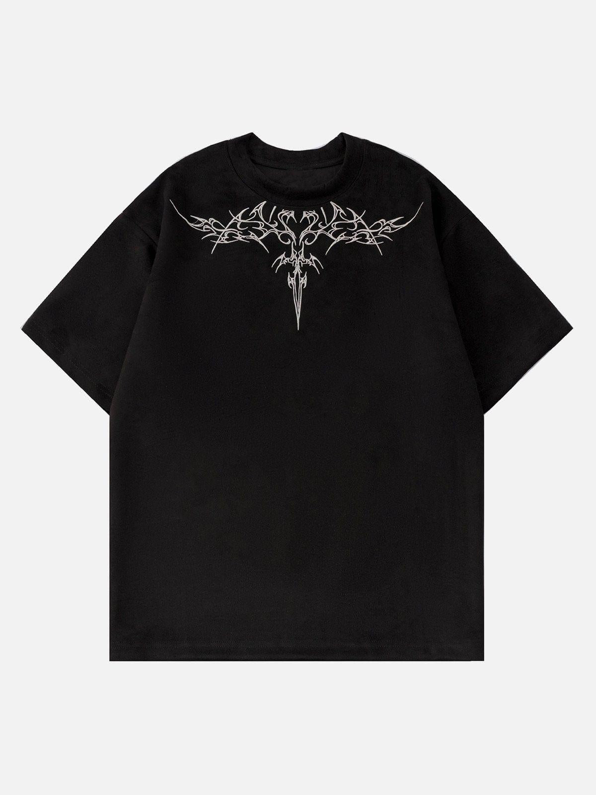 Embroidery Suede Tee