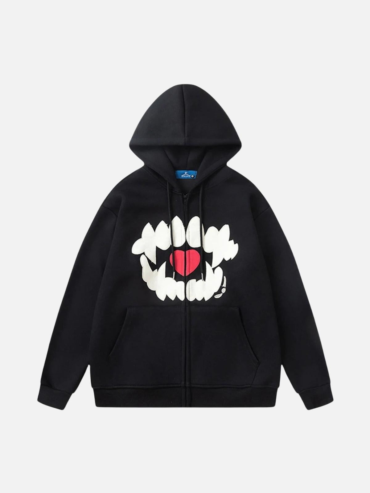 Embroidery Tooth Heart Hoodie