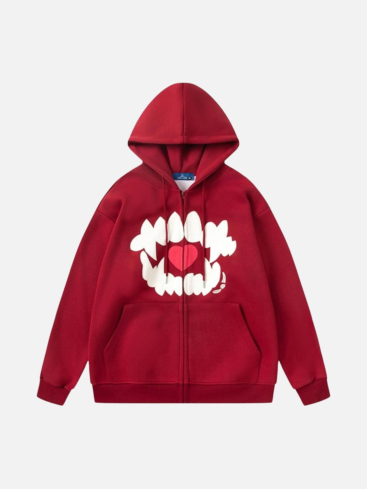 Embroidery Tooth Heart Hoodie