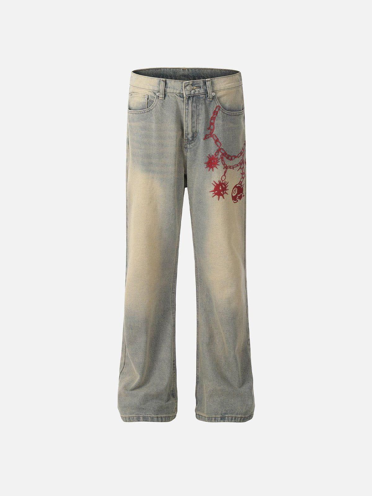 Embroidery Washed Jeans