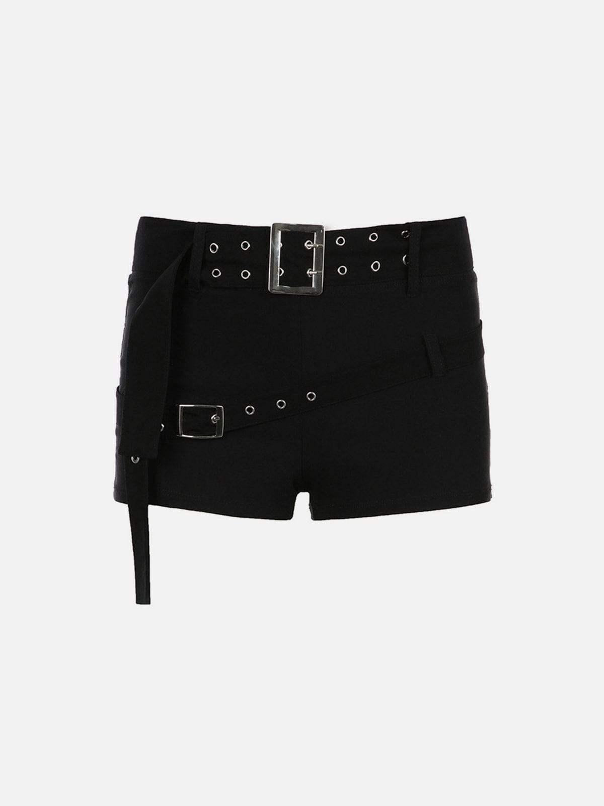 Eyelet Solid Color Shorts