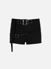 Eyelet Solid Color Shorts