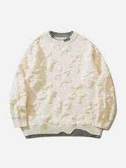 Fake Two 3D Star Graphics Sweater