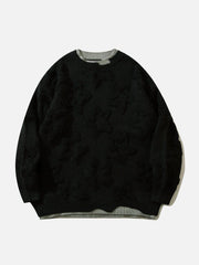 Fake Two 3D Star Graphics Sweater