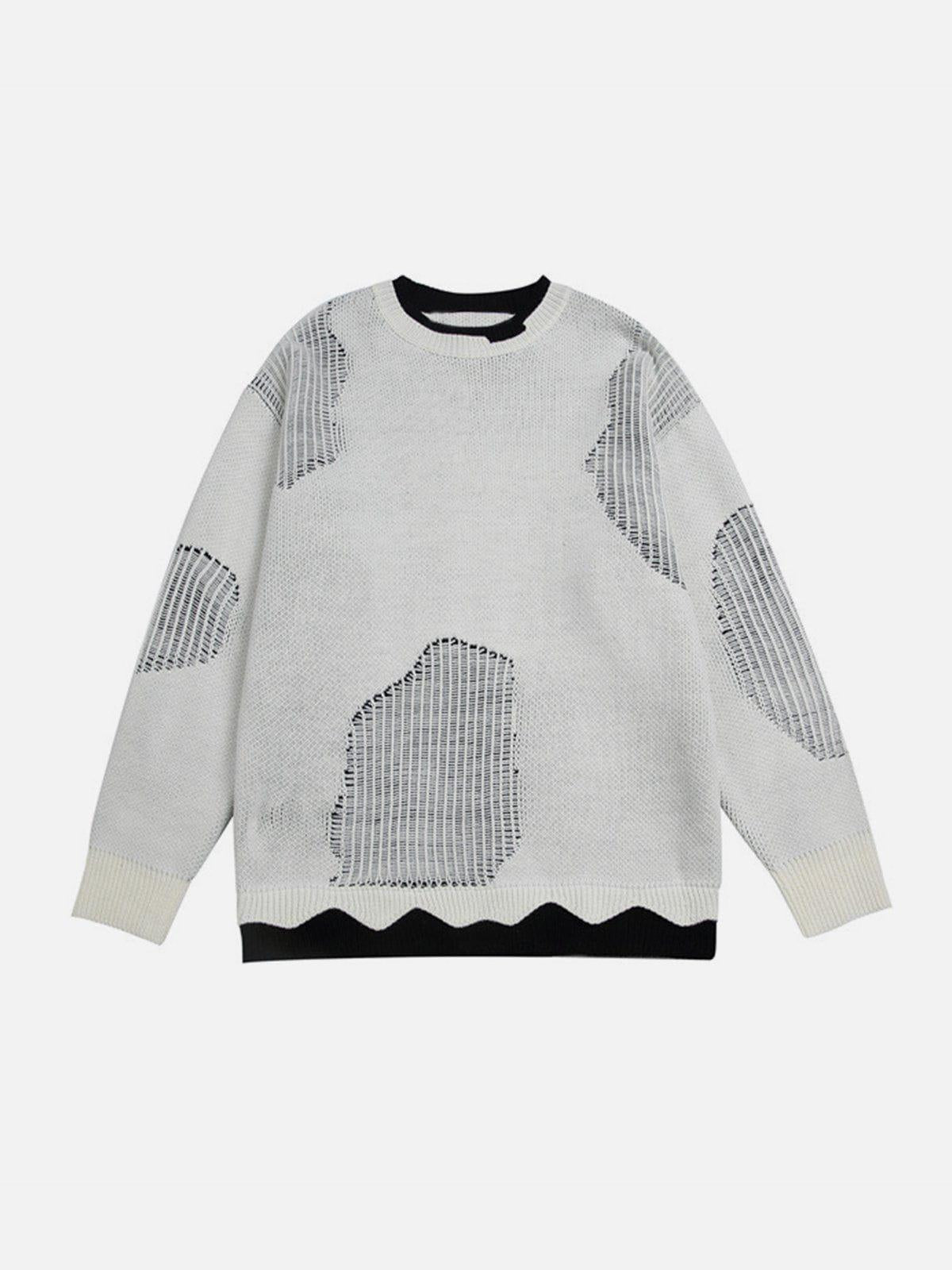 Fake Two Breakage Design Sweater