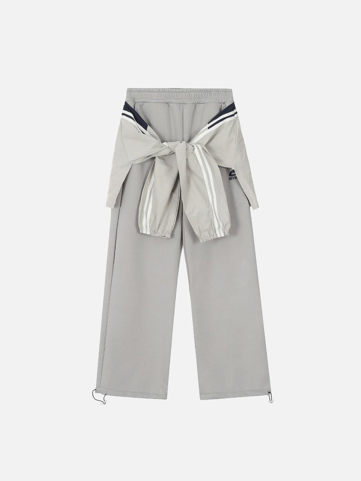 Fake Two-Piece Drawstring Sweatpants