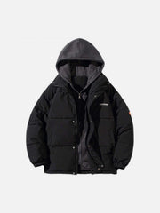 Fake Two-Piece Hooded Winter Coat