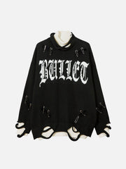 Fake Two-Piece Pin Design Sweater