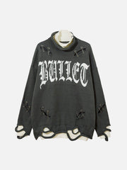 Fake Two-Piece Pin Design Sweater