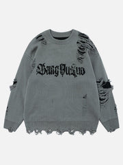 Fake Two Ripped Hole Sweater