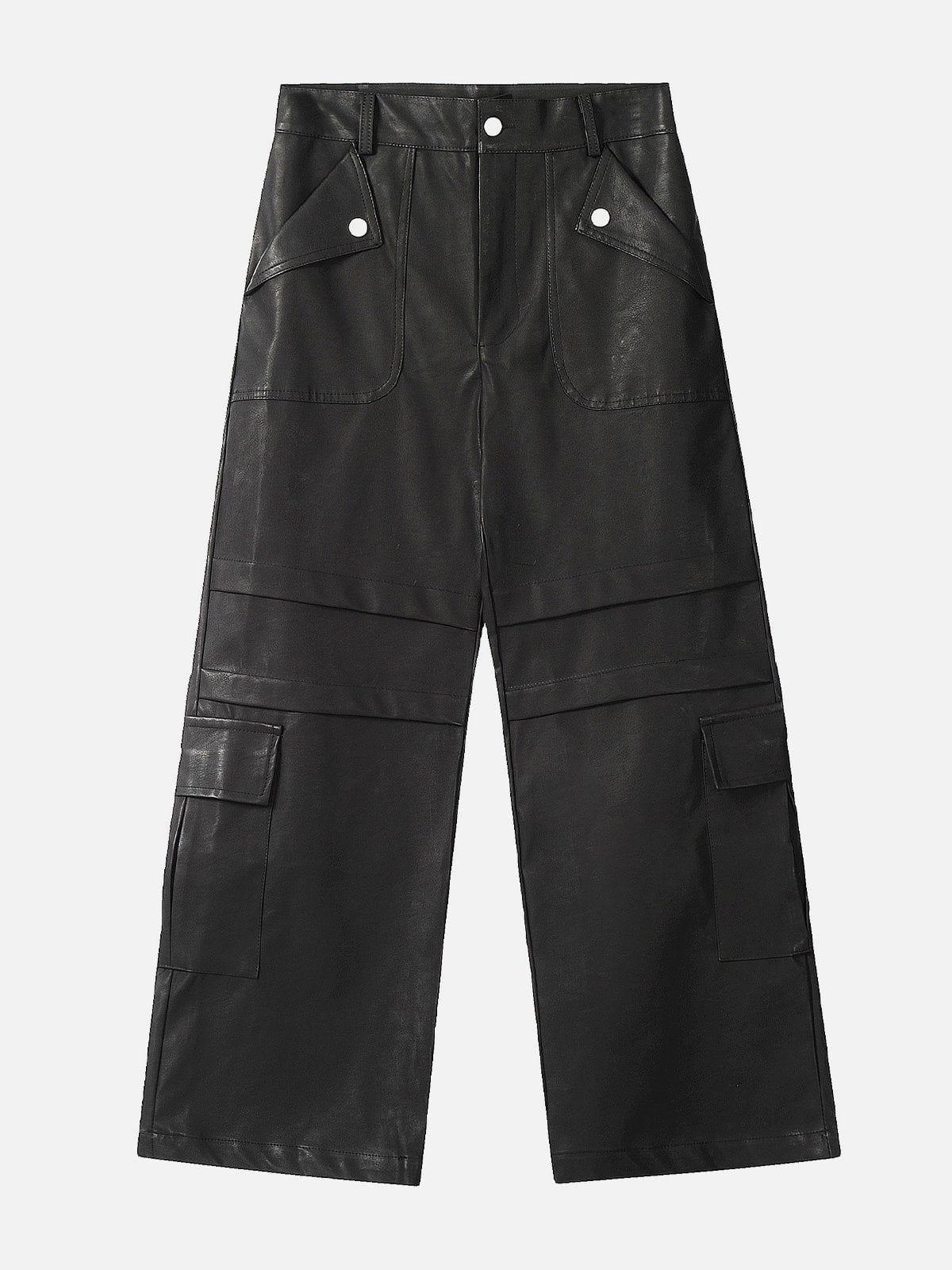 Faux Leather Cargo Pants