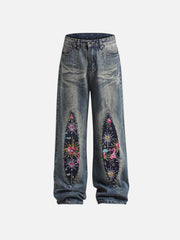 Firework Beadwork Loose Jeans