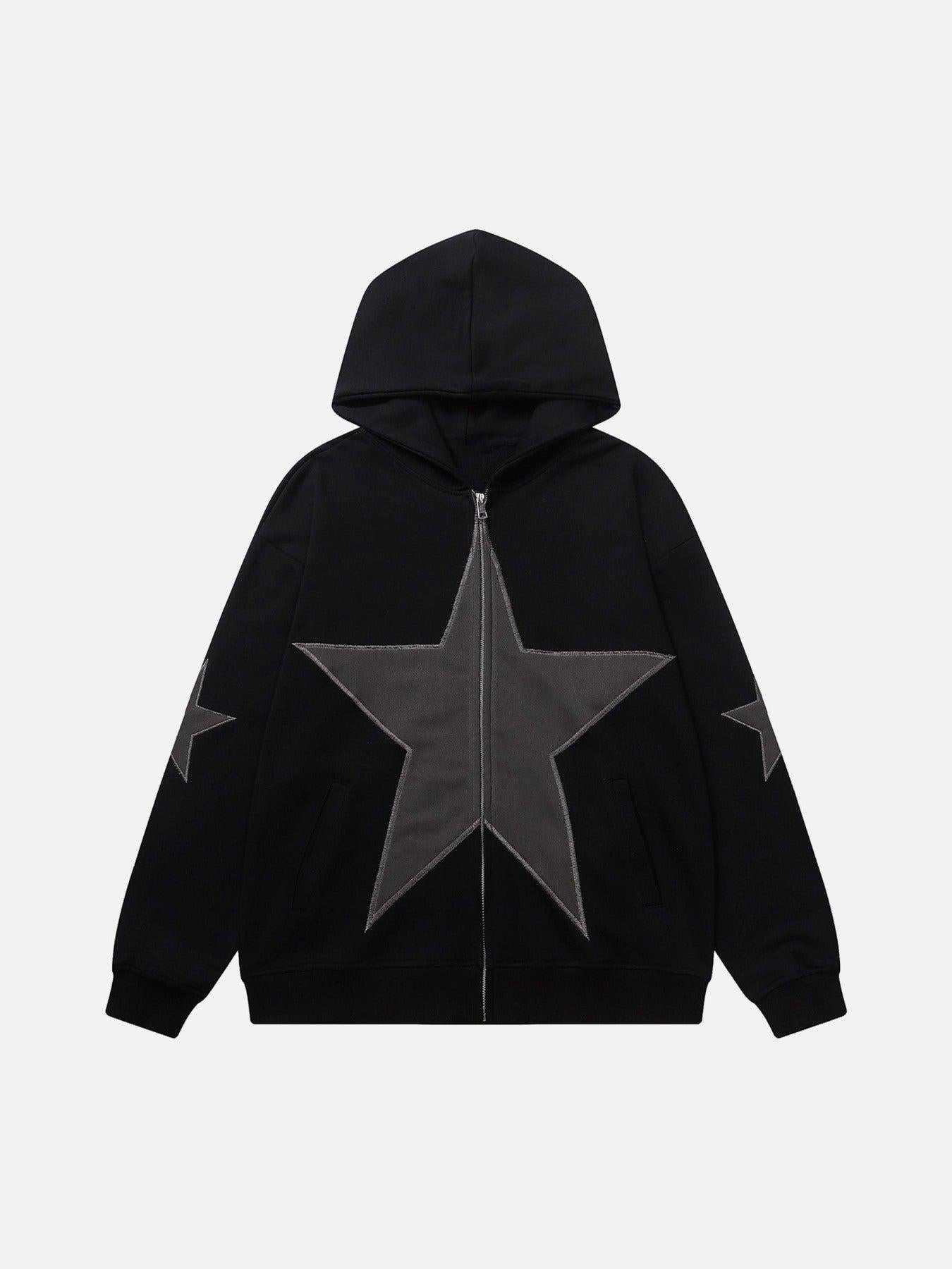 Five-Pointed Zipper Hoodie