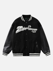 Flocking Embroidery Baseball Jacket