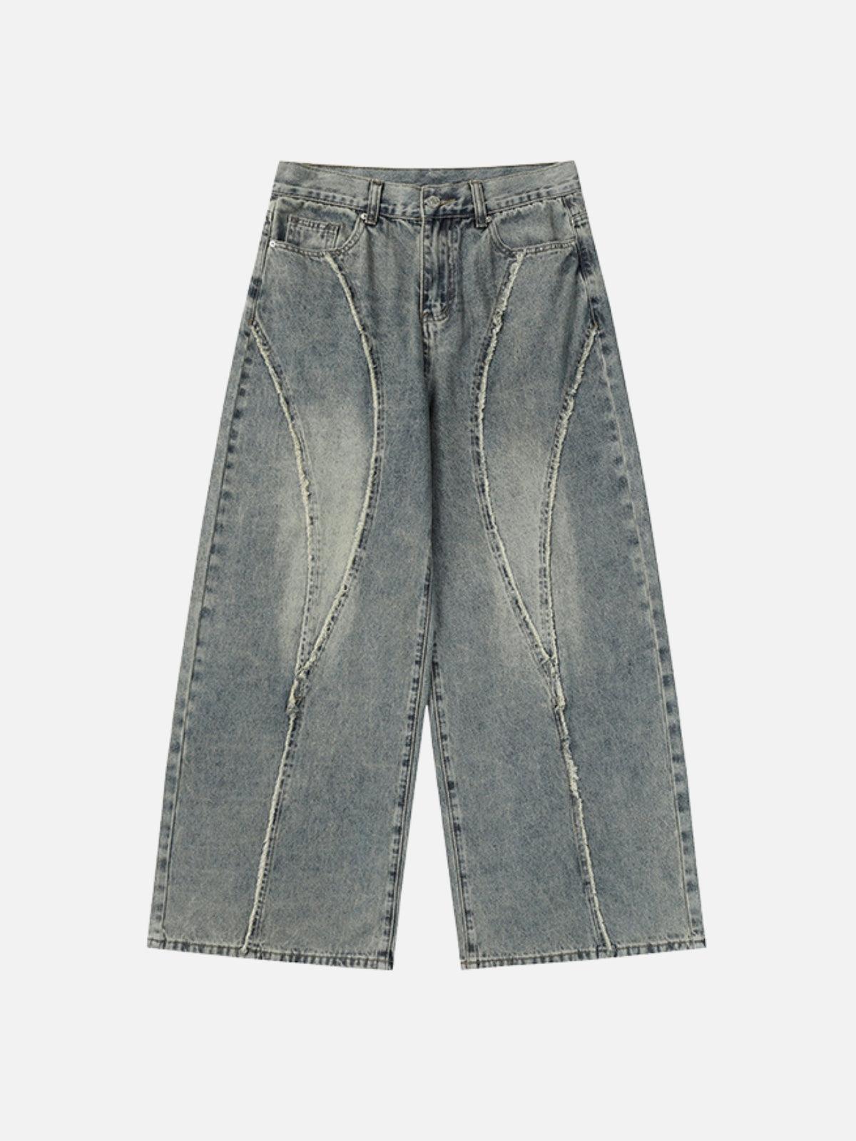 Fringe Patchwork Loose Jeans