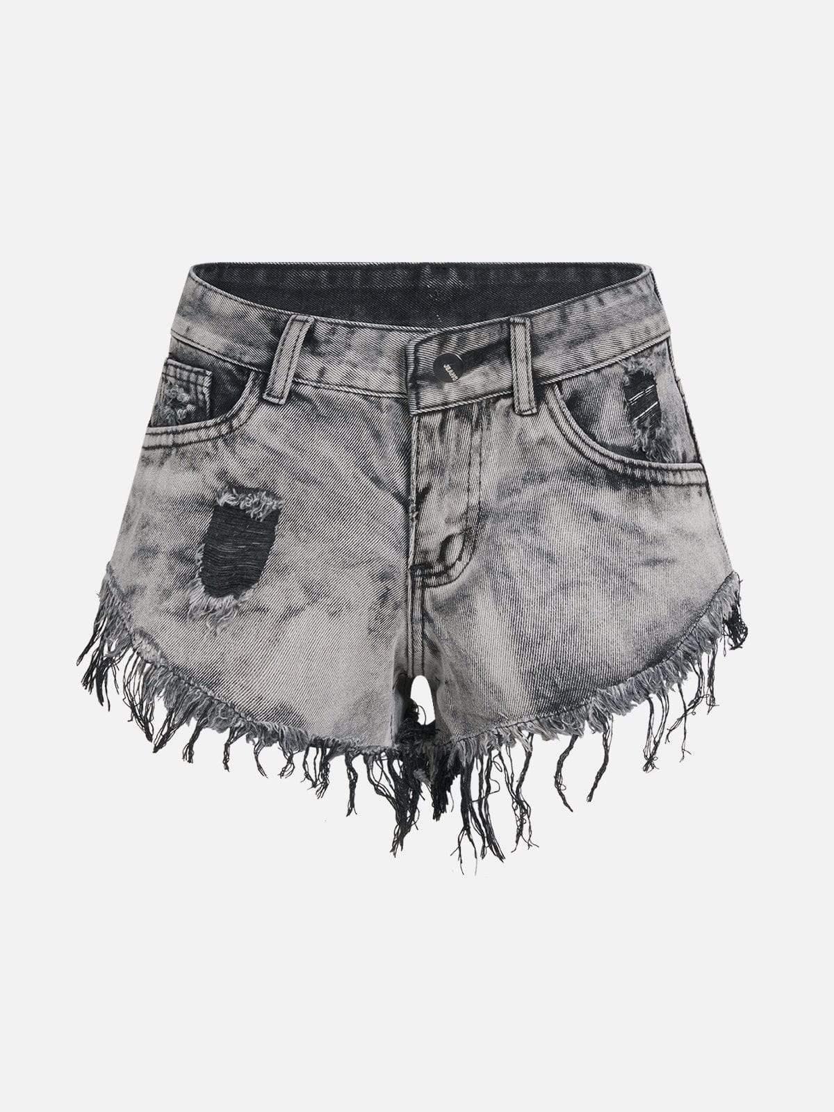 Fringe Washed Shorts