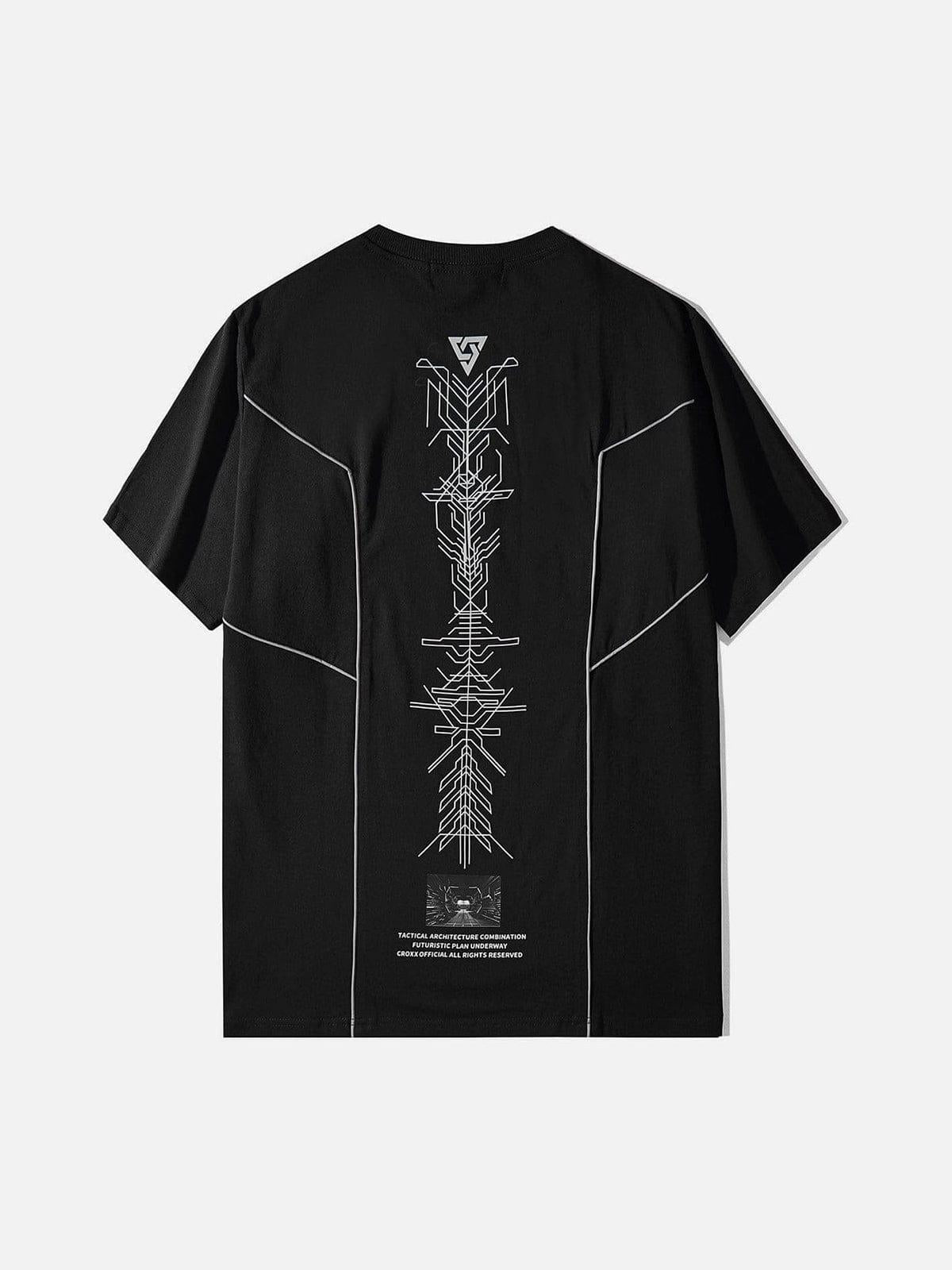 Functional Reflective Strip Print Cotton Tee