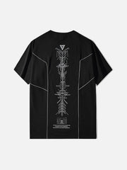 Functional Reflective Strip Print Cotton Tee